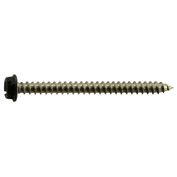 Midwest Fastener Sheet Metal Screw, #8 x 2 in, Painted 18-8 Stainless Steel Flange Hex Head 12 PK 71025 - main